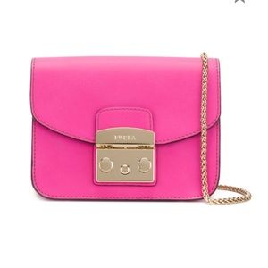 Hot pink furla mini crossbody